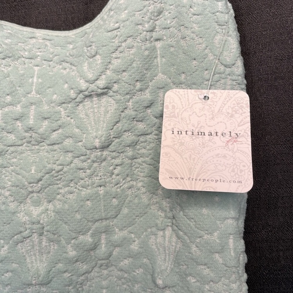 Free People! FP Intimately With Love Thong Bodysuit In Blue Surf/Sky Ciel NWT! - Picture 4 of 7